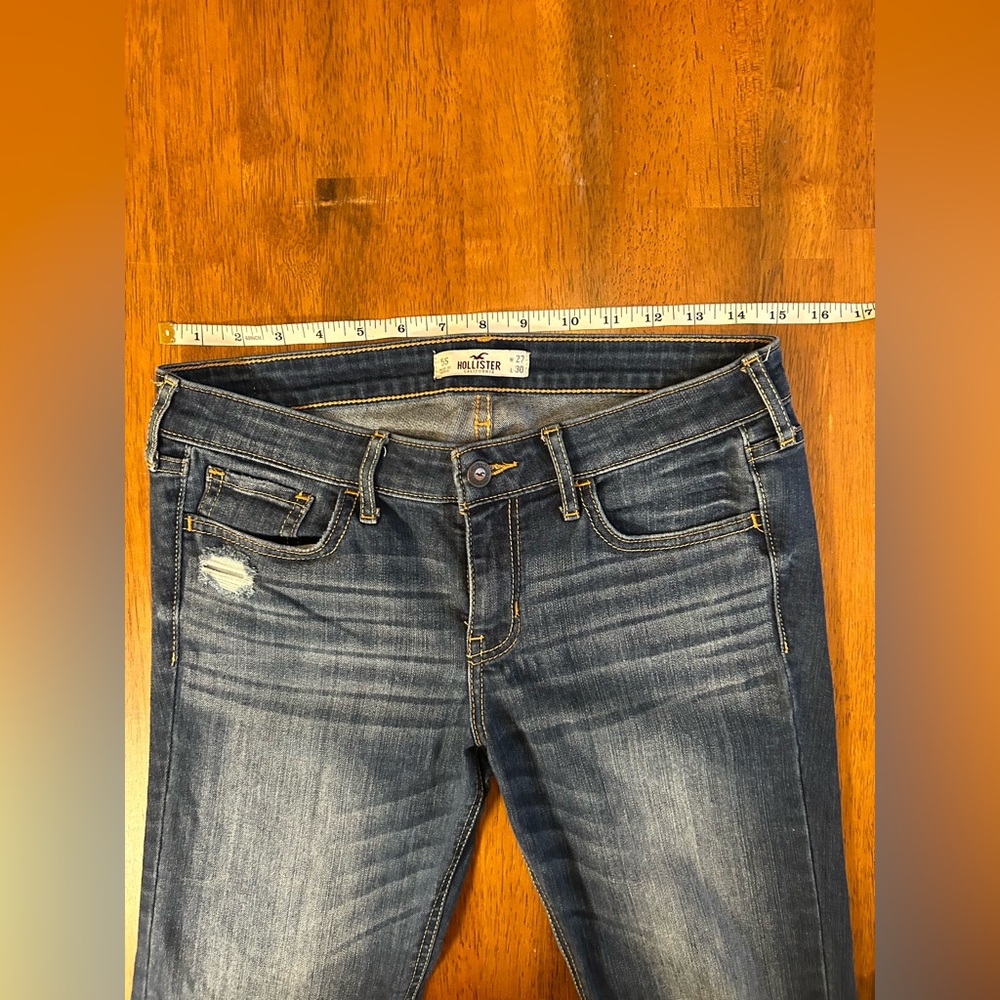 Hollister Y2K Straight Jeans W27 L30 | Women Size 5S | Low Rise Distressed Denim - Picture 15 of 16